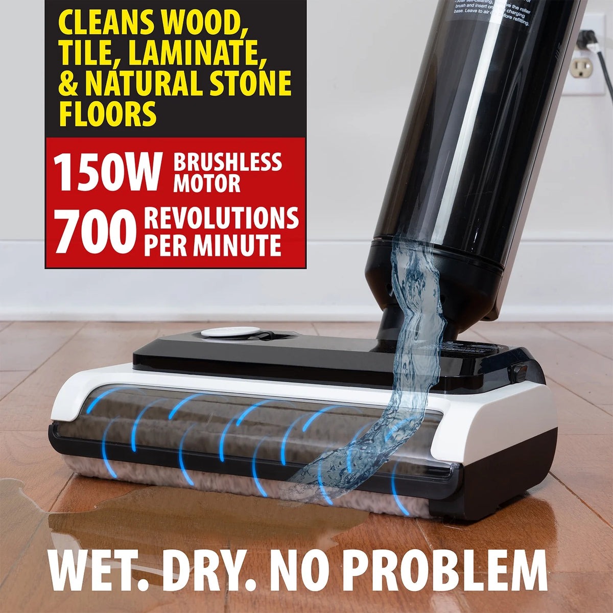 Deco Home 220W Wet/Dry All-in-One Vacuum and Hard Floor Cleaner, Cordless Battery with Self-Cleaning Charging Dock