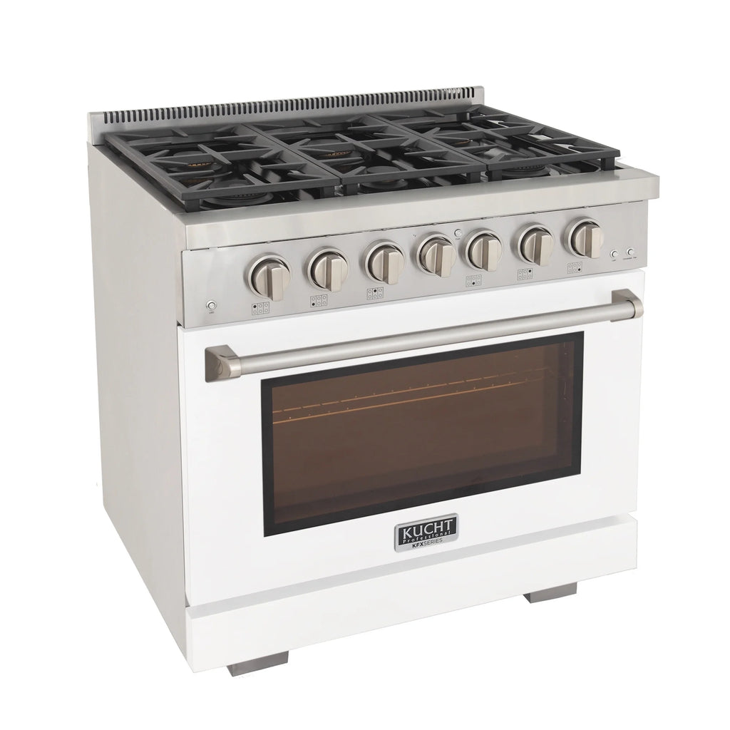 Professional 36-in Propane Gas Range in White with True Simmer Burners