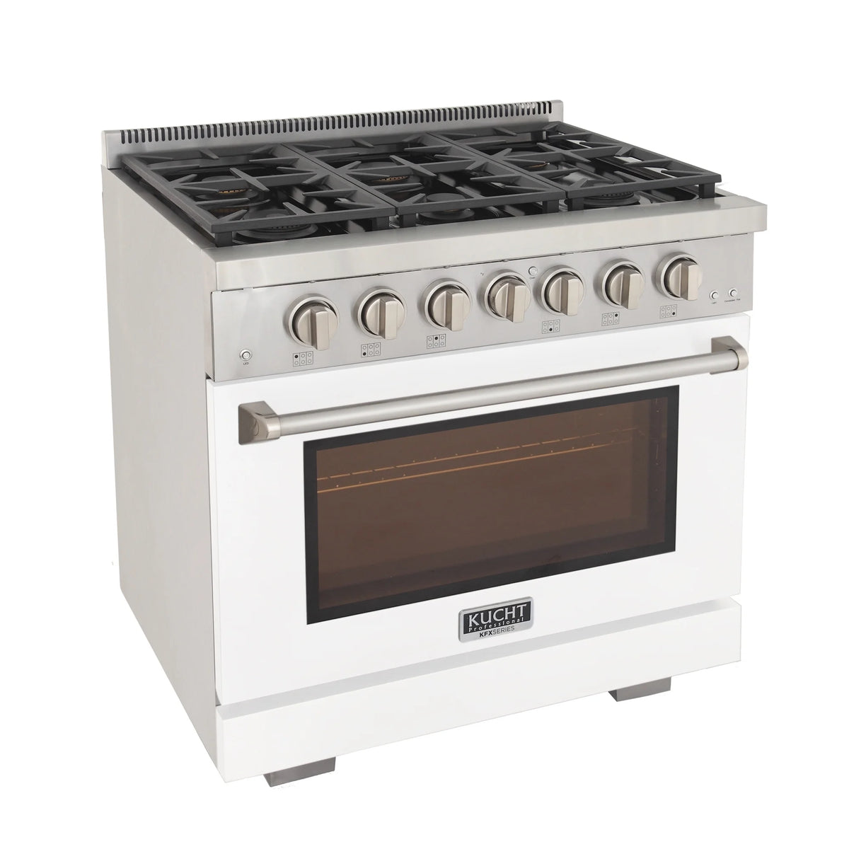 Professional 36-in Propane Gas Range in White with True Simmer Burners