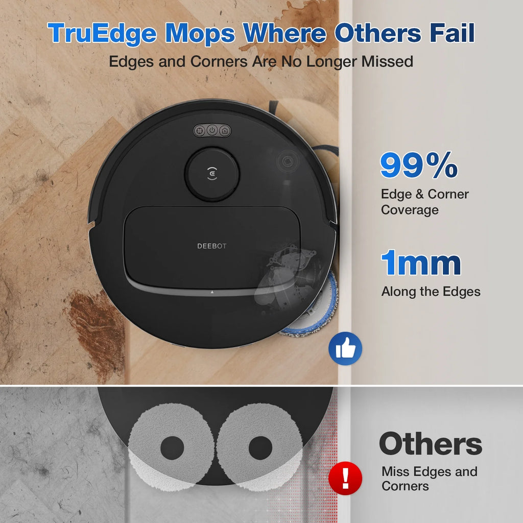 ECOVACS DEEBOT N30 Omni Robot Vacuum & Mop, 10000Pa Suction, TruEdge Mopping, ZeroTangle 2.0 Technology