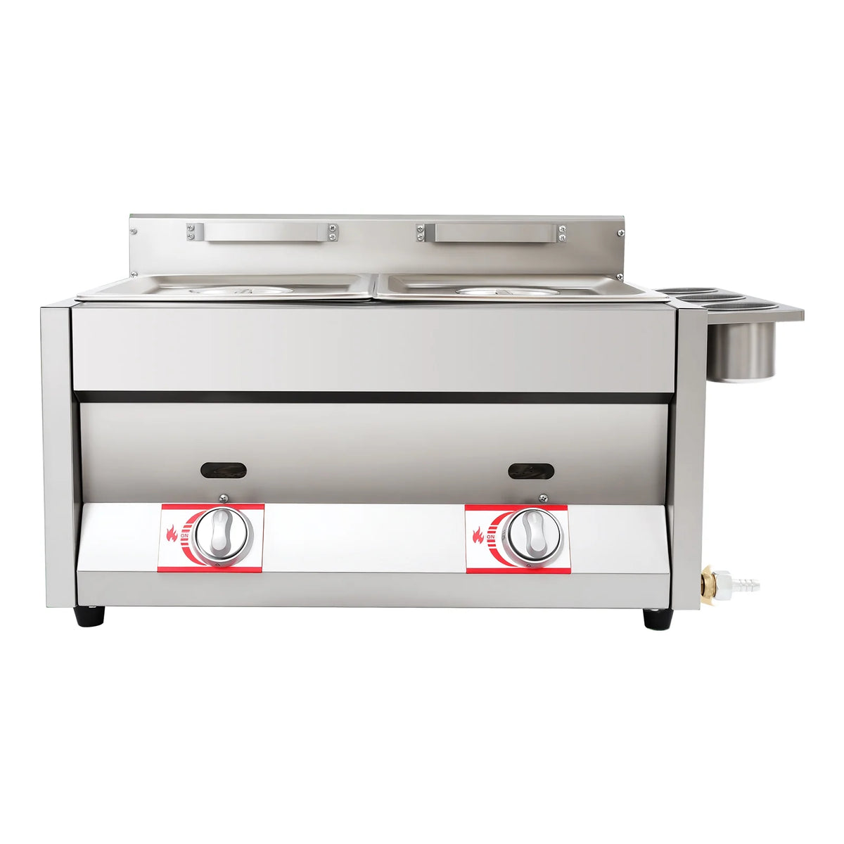 12L 3.17Gal Dual Tank Gas Fryer 430SS Commercial Deep Fryer