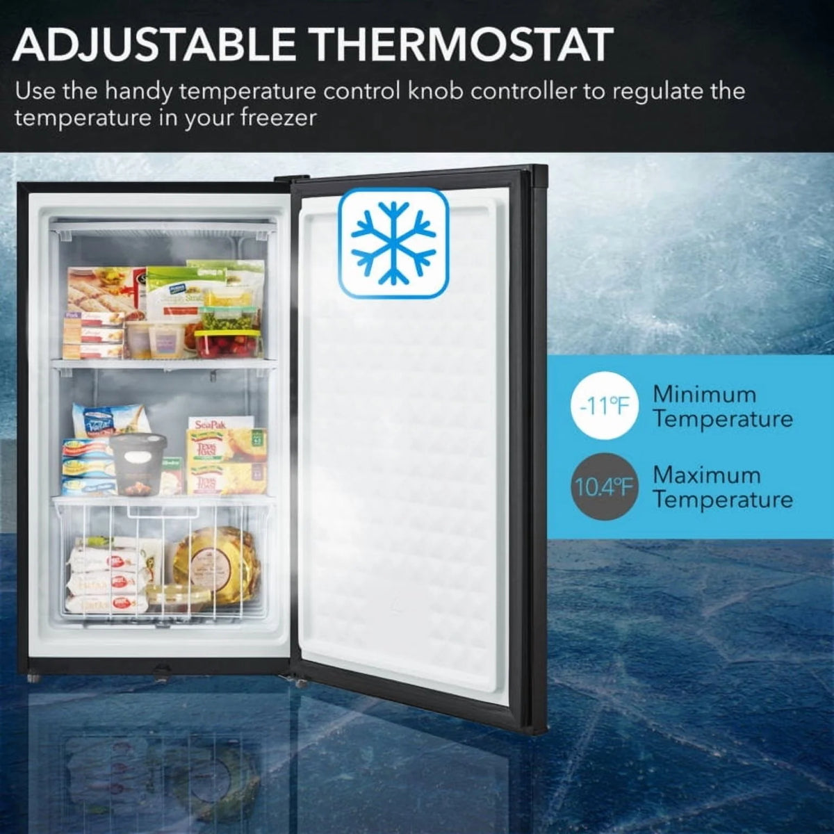 Whynter 3.0 cu ft Energy Star Upright Freezer in Black CUF-301BK