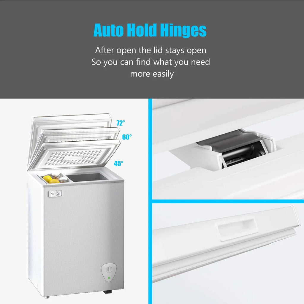 WANAI Deep Freezer 3.5 Cu.ft,Chest Freezer with Top Open Door,Suitable for Apartments, Dorms or Garages,White
