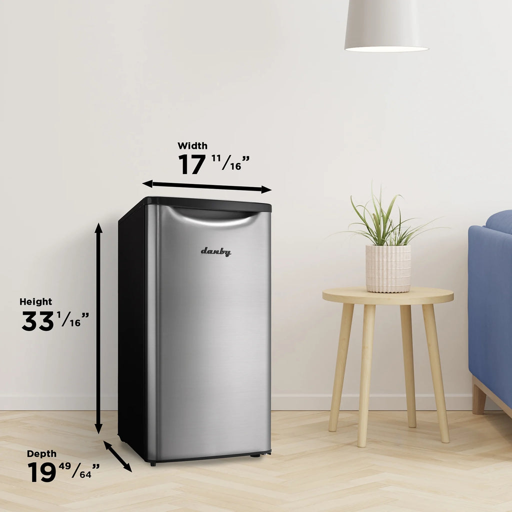 Danby 3.3 cu. ft. Compact Fridge in Stainless Steel (DAR033A6BSLDB)