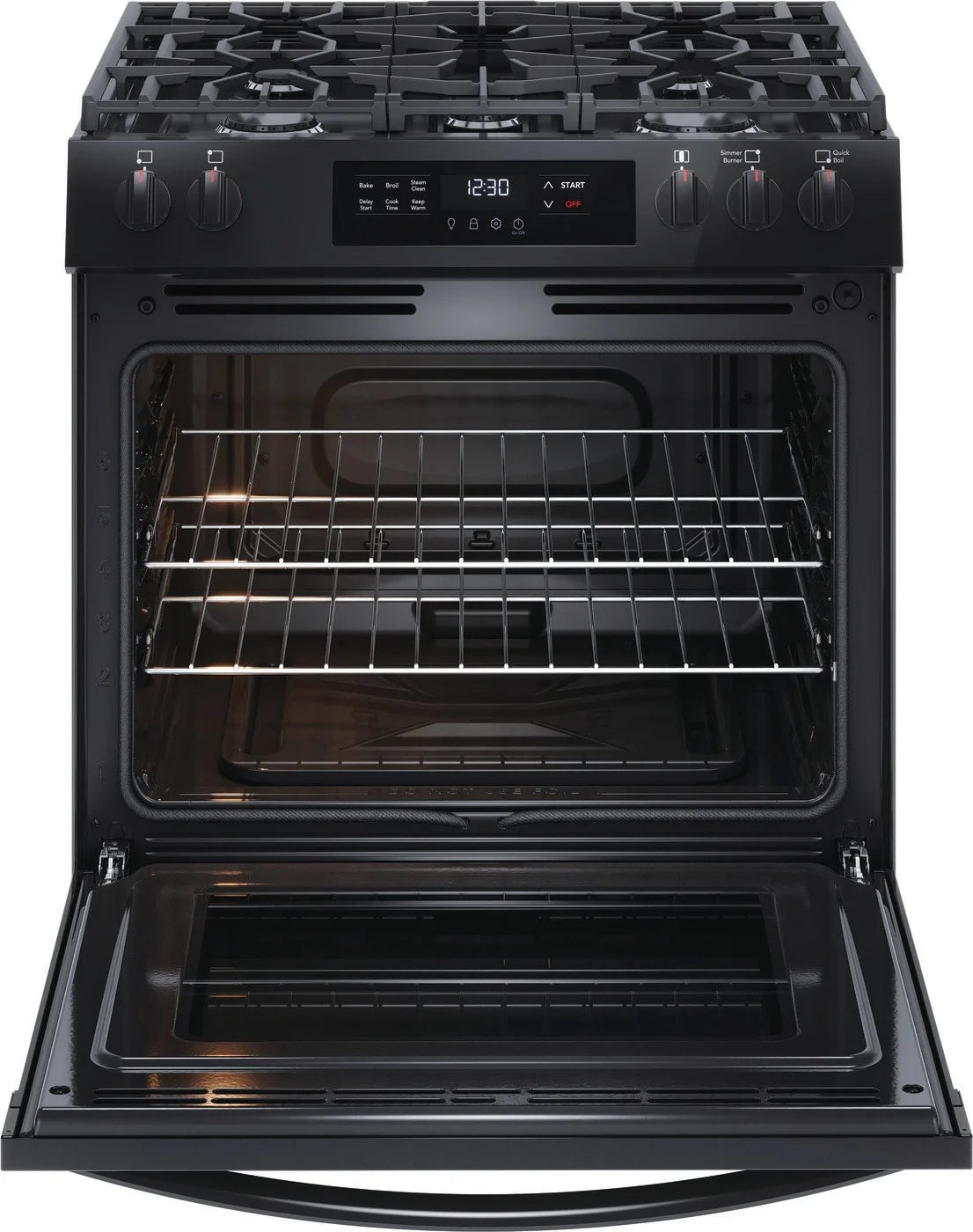 Frigidaire 30" Gas Range with Steam Clean, Black