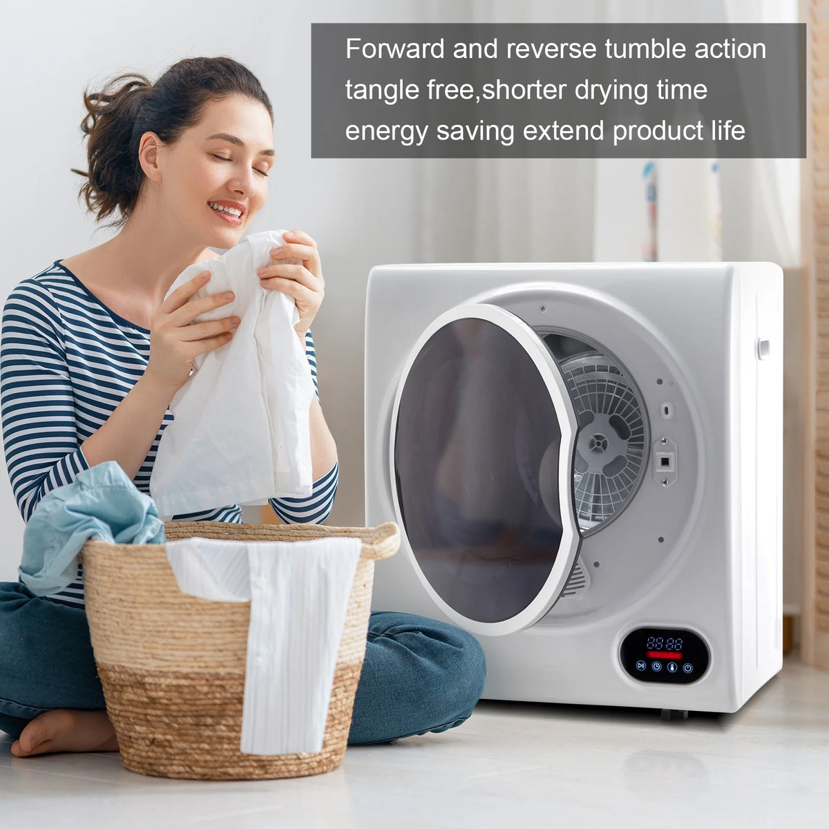 Ktaxon 1.6 cu. ft. Compact Electric Dryer, White
