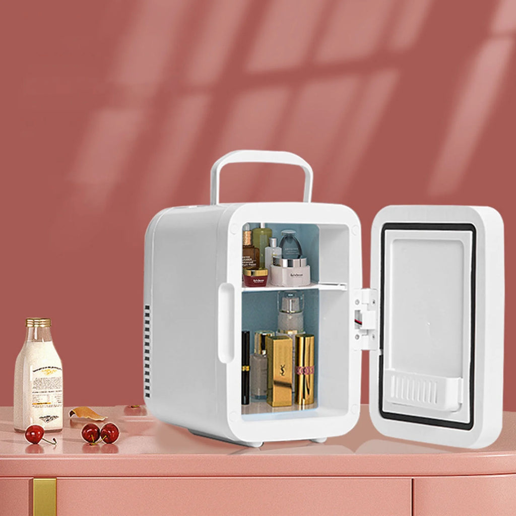 tzyudk White Mini Refrigerator 4L Quiet Heating Freezing Portable Compact Fridge For Home Car Student Dormitory Us Plug 110V Affordable Useful Plastic