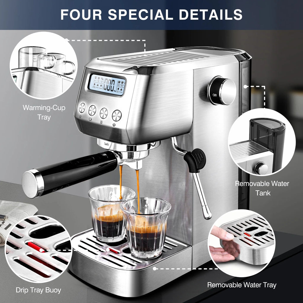 Sunmaki Espresso Machine High Pressure Professional Coffee Cappuccino for Espresso,Latte,Macchiato Maker
