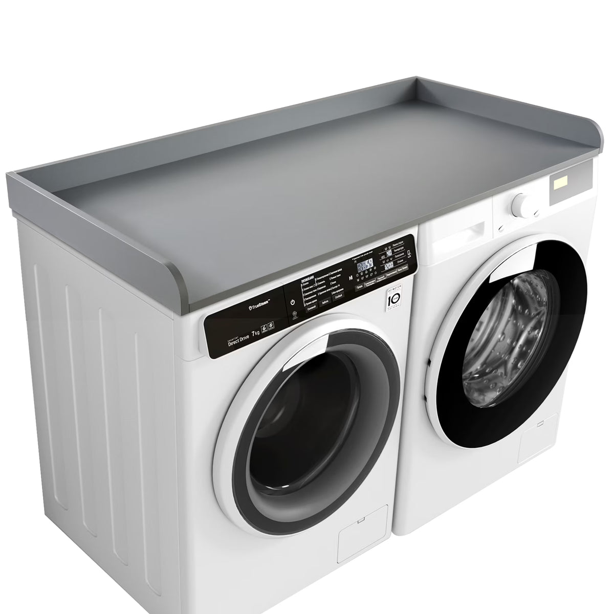 Kaboon Washer Dryer Countertop with Edge Rails, 27.5" x 54", Light Walnut