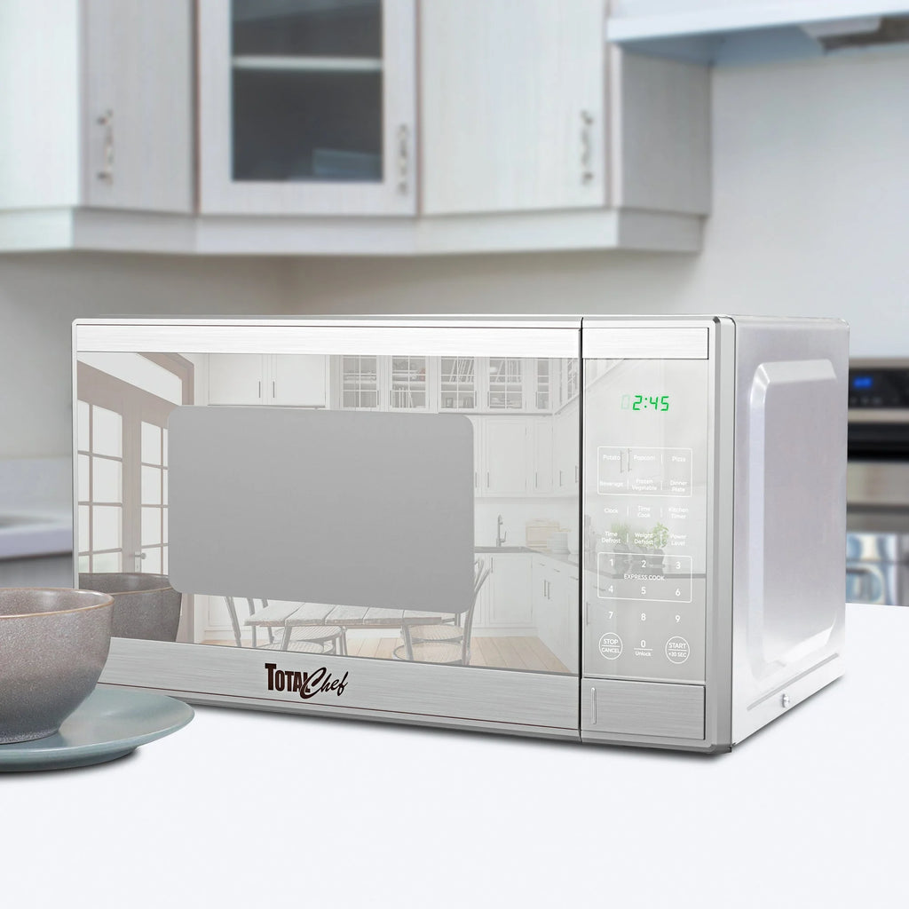 Total Chef Countertop Microwave Oven, 900W, 0.9 Cu Ft, Stainless Steel