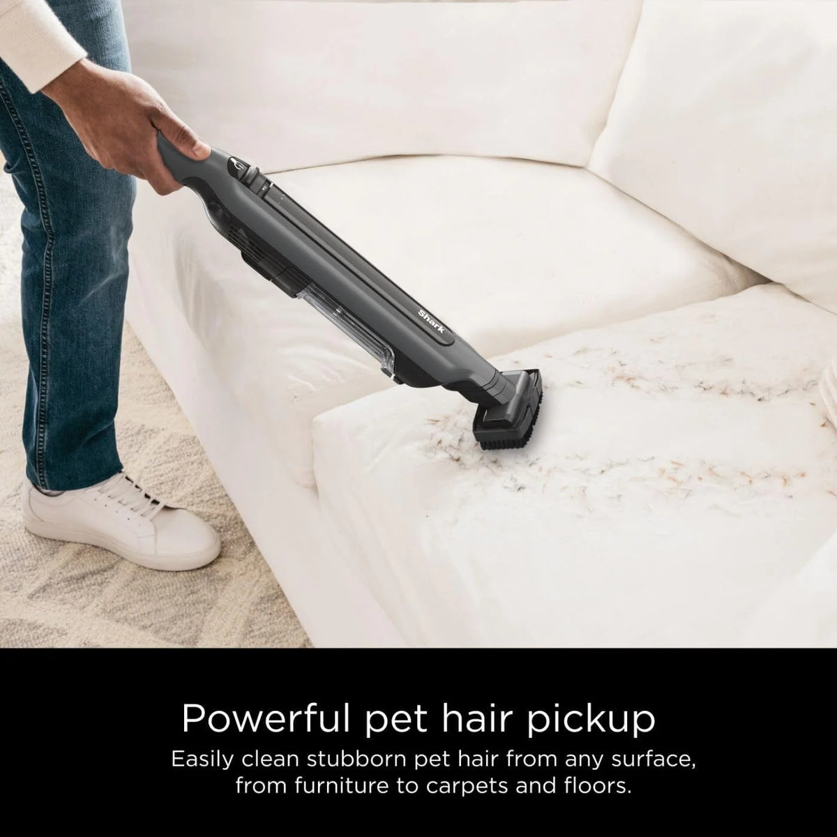 Pre-Owned Shark WS642 WANDVAC System Pet Ultra-Lightweight Cordless Stick Vacuum with PowerFins Brushroll & Charging Dock - Steel Grey