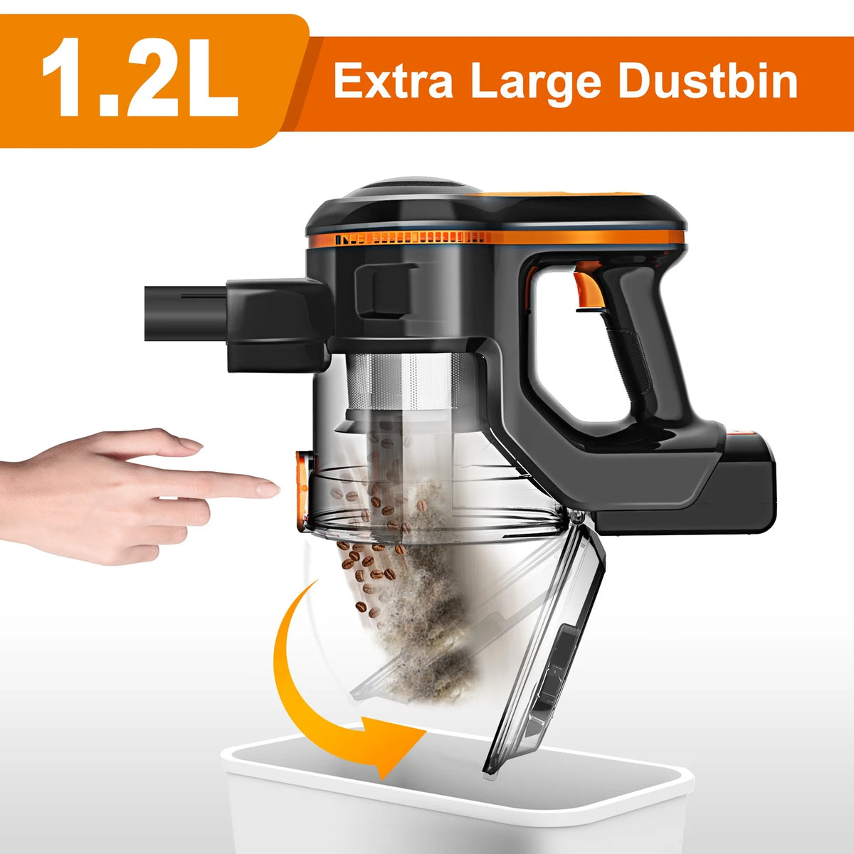 INSE Cordless Vacuum Cleaner, 40kPa Rechargeable Stick Vacuum with 300W Brushless Motor for Carpet Hardwood Floor Pet Hair,S620