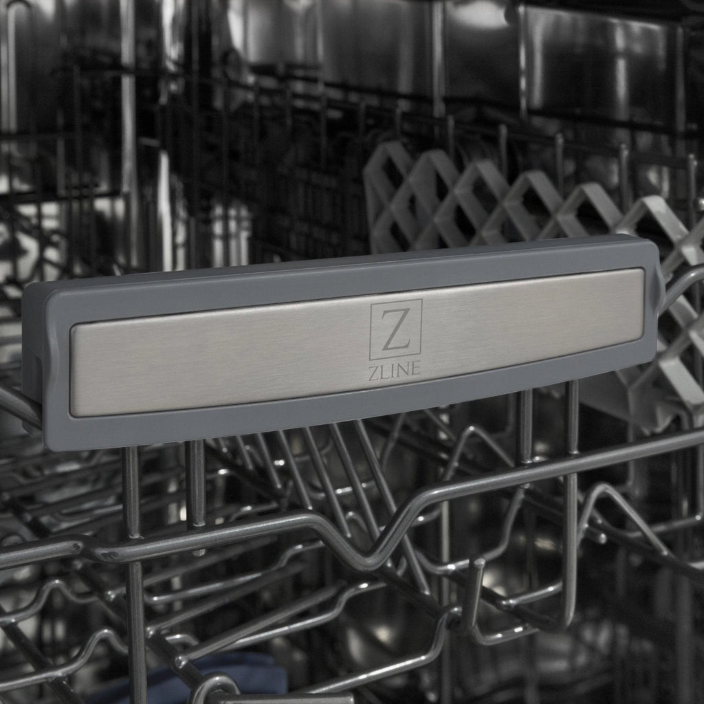 ZLINE 18" Tallac Series 3rd Rack Top Control Built-In Dishwasher in Unfinished Wood and Traditonal Handle, 51dBa