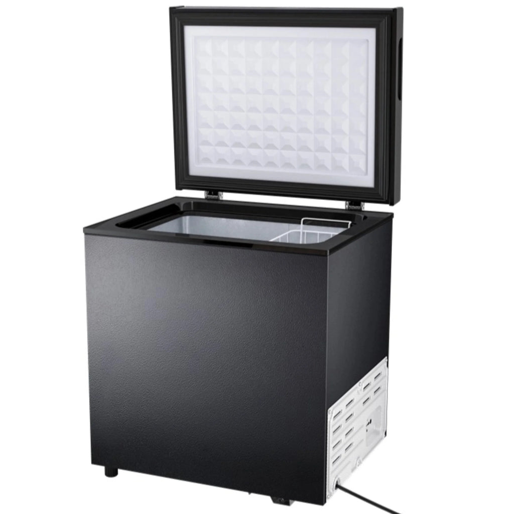 Auseo 2.5 cu. ft. Chest Freezer with 2 baskets Free Standing Top open Door Deep Compact Freezer Suitable for Home/RV/Kitchen/Office-Black