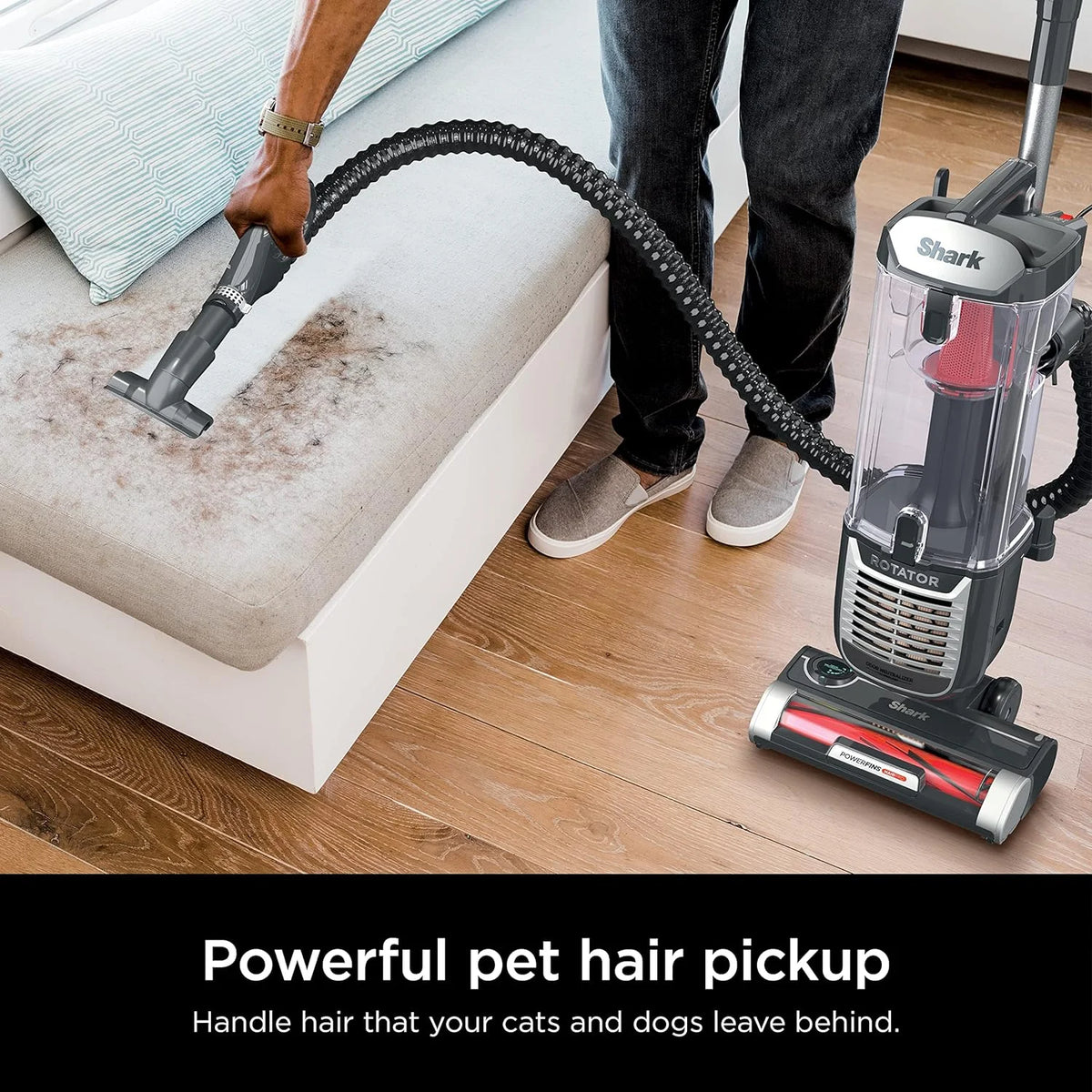 Restored Shark ZU102 Rotator Pet Upright Vacuum with PowerFins HairPro & Odor Neutralizer Technology (Grey) (Refurbished)