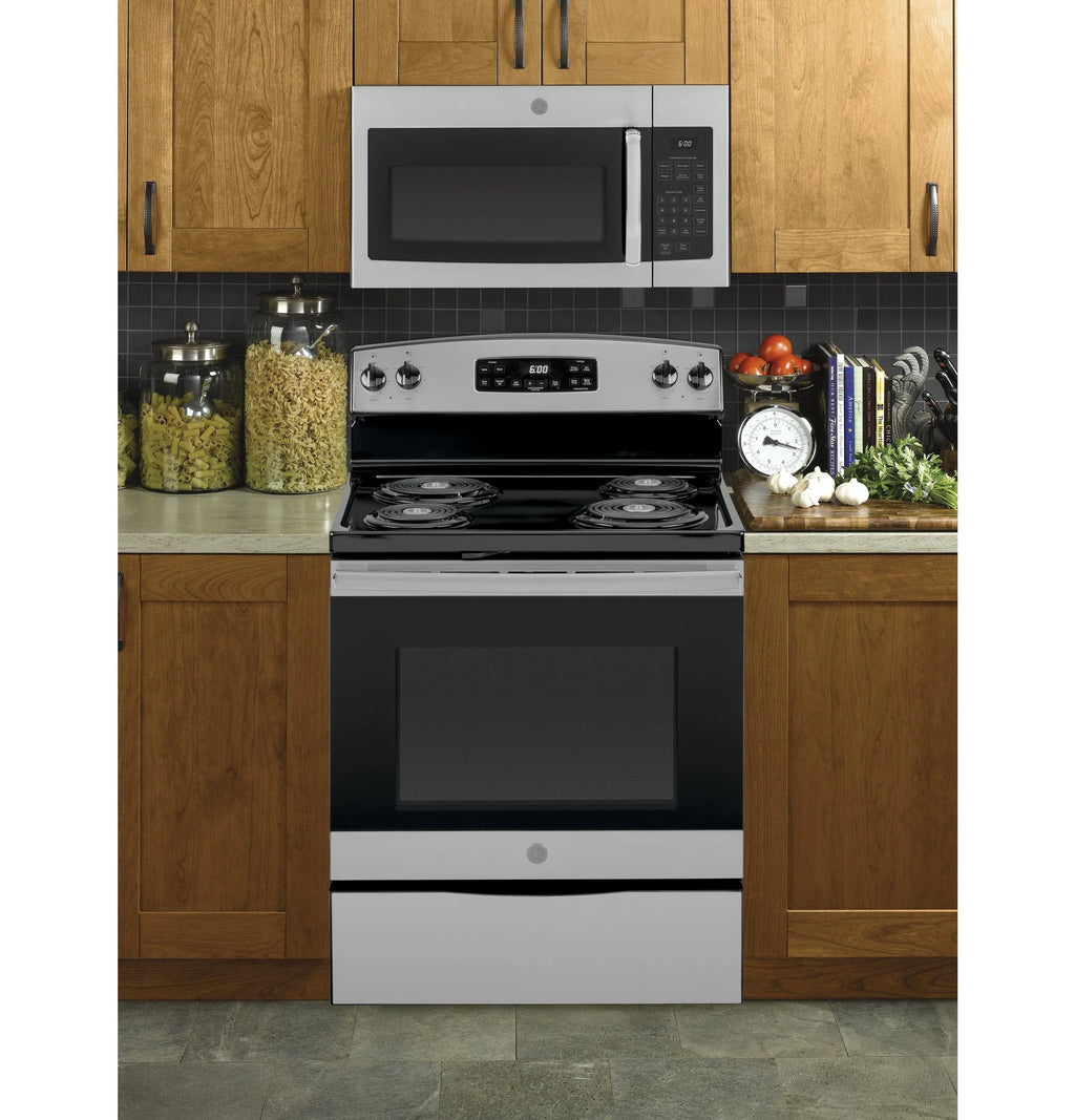 GE JVM3160RFSS 30 Over-the-Range Microwave Oven with 1.6 cu. ft. Capacity 2-Speed 300 CFM Venting in Stainless Steel