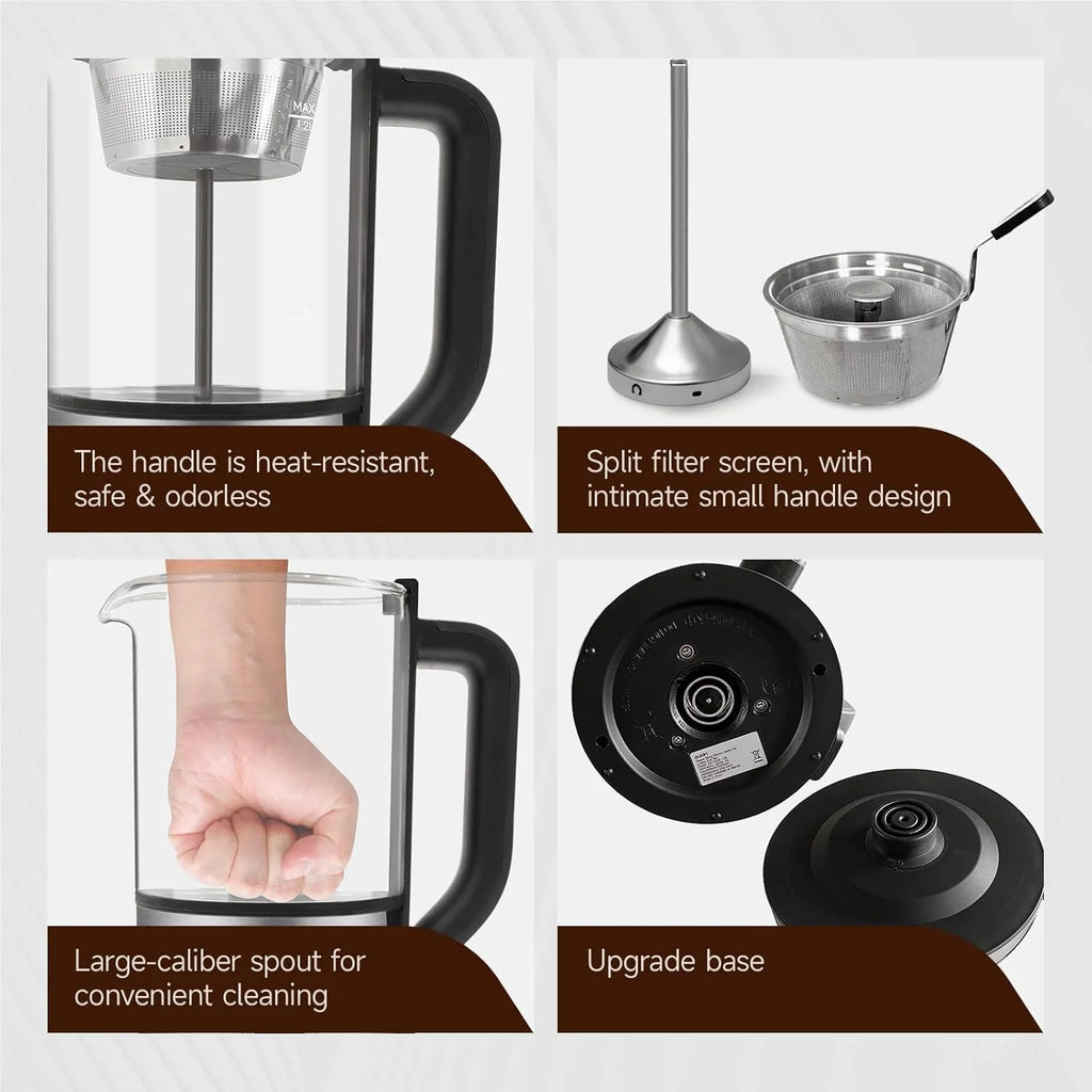 Drip Electric Coffee Maker, Electric Kettle, Watering Extracts, 600 , 1.2L, BPA-free, Tea Free Kettle Coffee Press, Glass and Stainless Steel, Coffee Maker, Tea Kettle