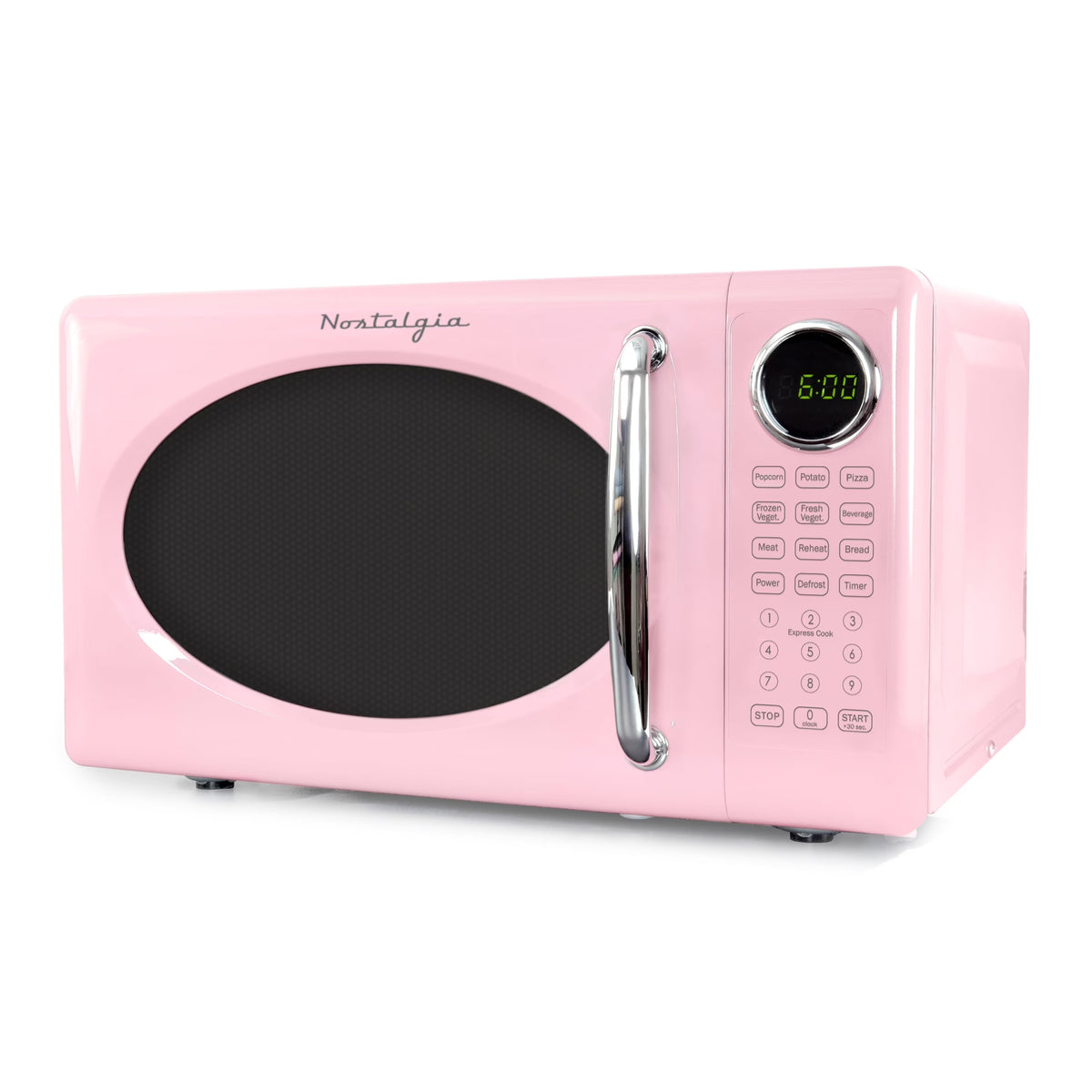 Nostalgia Retro Microwave Oven - 0.7 Cu Ft & 700-Watt Countertop Microwave with Glass Turntable, Child Safety Lock, 8 Auto-Cook Programs & Digital Clock - Aqua