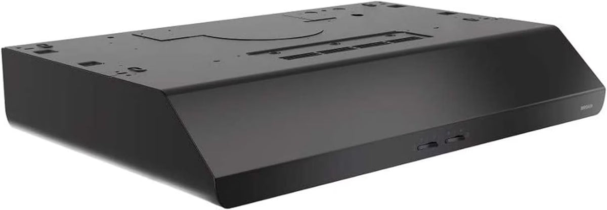 Broan-NuTone BKSH130BL Sahale 30-inch Under-Cabinet Easy Install 4-Way Convertible Range Hood with 2-Speed Exhaust Fan and Light, 300 Max Blower CFM, Black