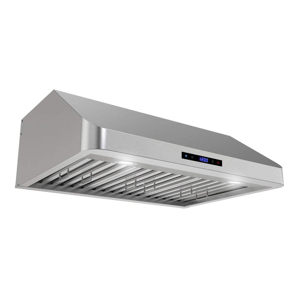 Streamline 30 in. Montecreto Ductless Undermount 406 CFM Range Hood in Brushed Stainless Steel with Baffle Filters, Touchpad Control, LED Lights
