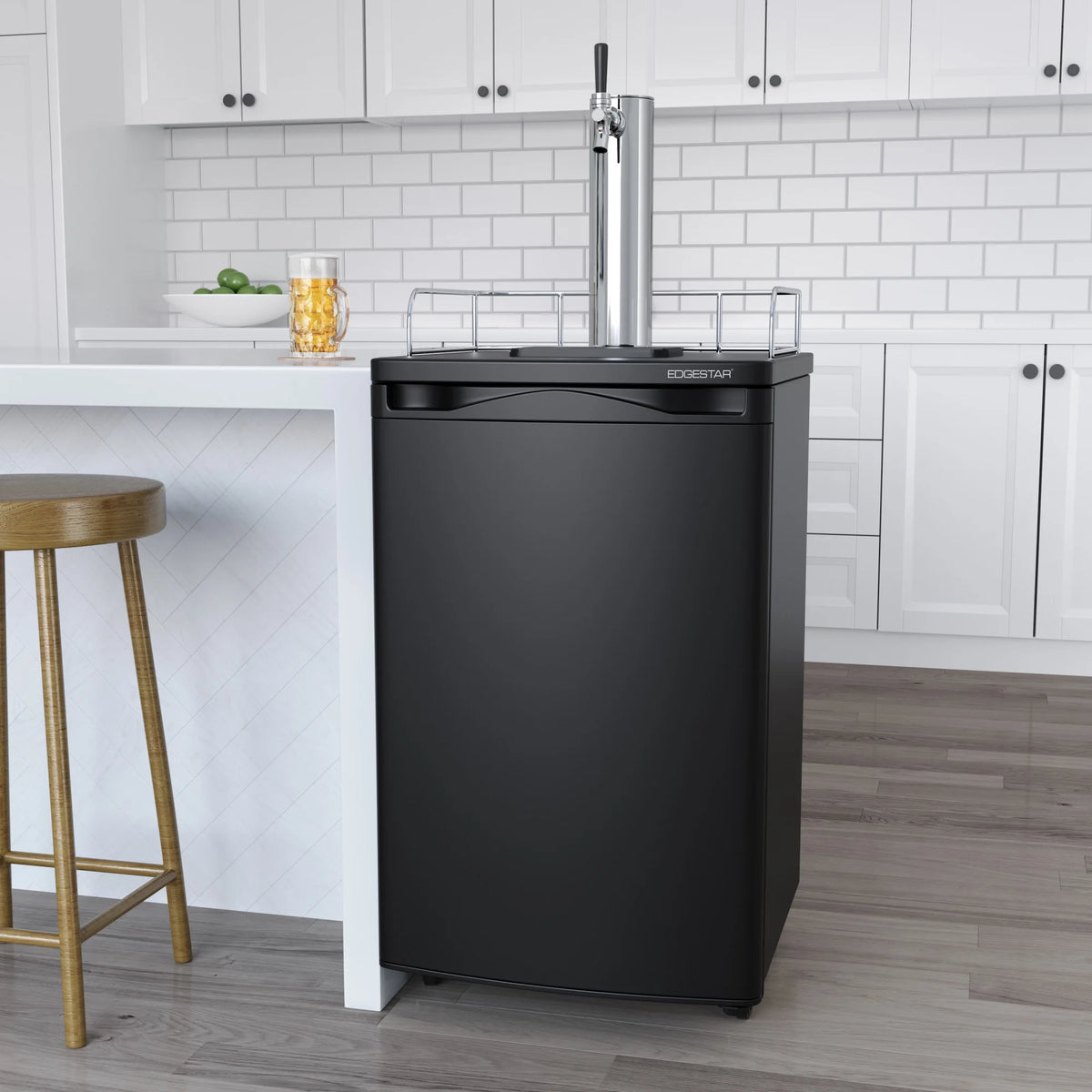 Edgestar Kc2000 20" Wide Kegerator And Keg Beer Cooler For Full Size Kegs - Black