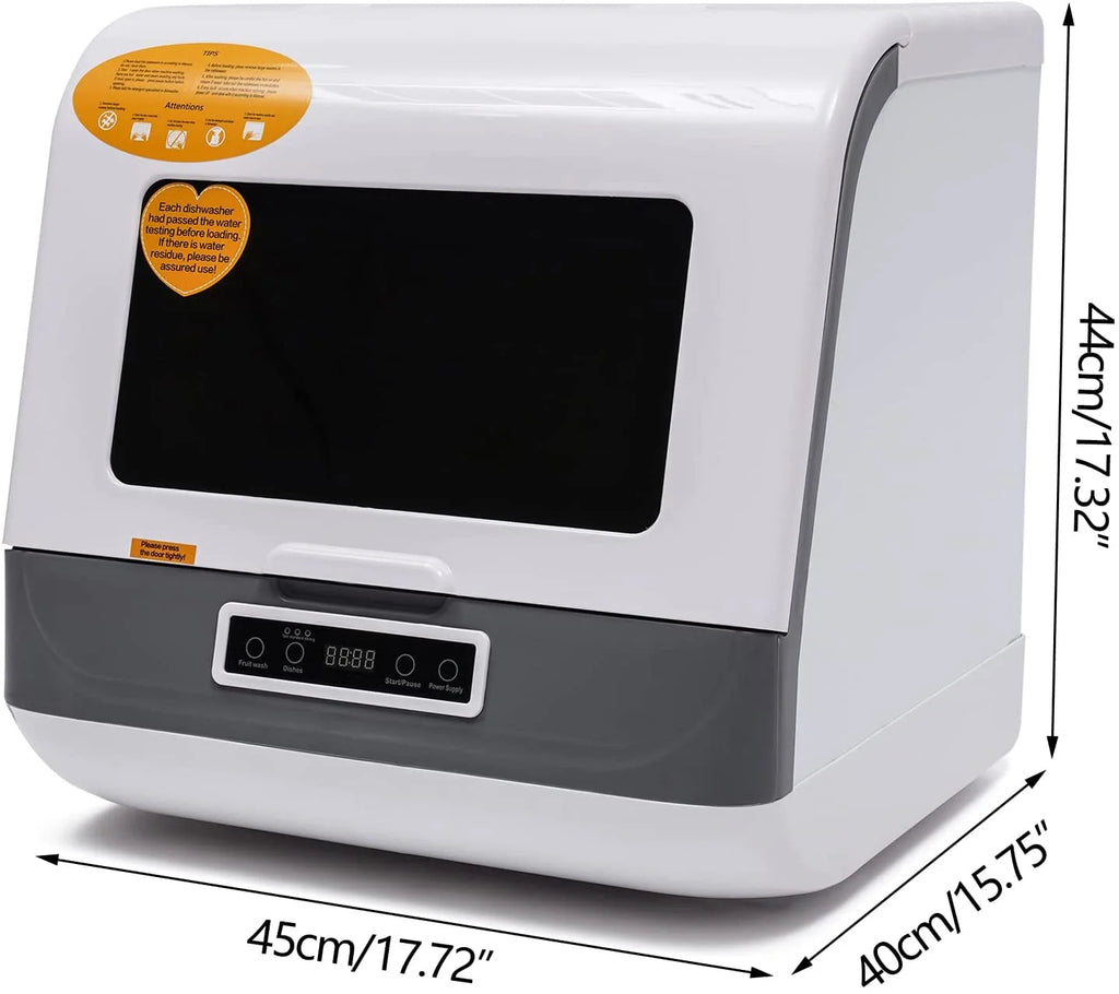 FETCOI Portable Countertop Dishwasher, Compact Mini Dishwasher with Air-Dry Function, 3 Washing Programs, for Small Apartment, RV