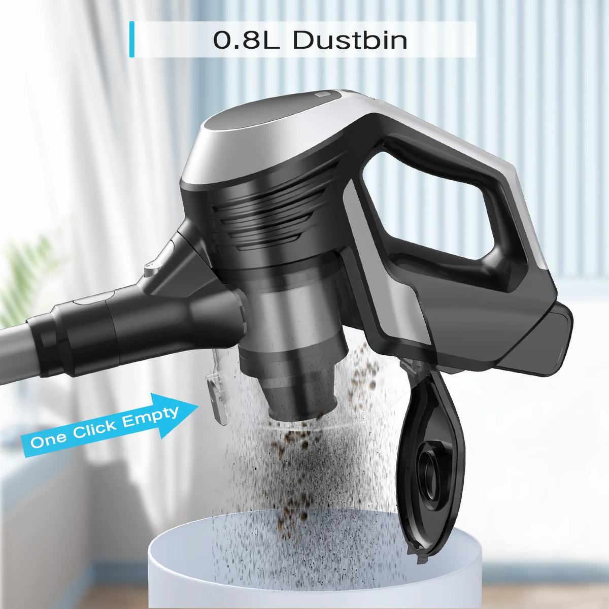 MOOSOO Stick Vacuum Cleaner, LED Display, Anti-Tangle Brush, Powerful No-Fading Suction for Pet Hair, Hard Floors and Carpet