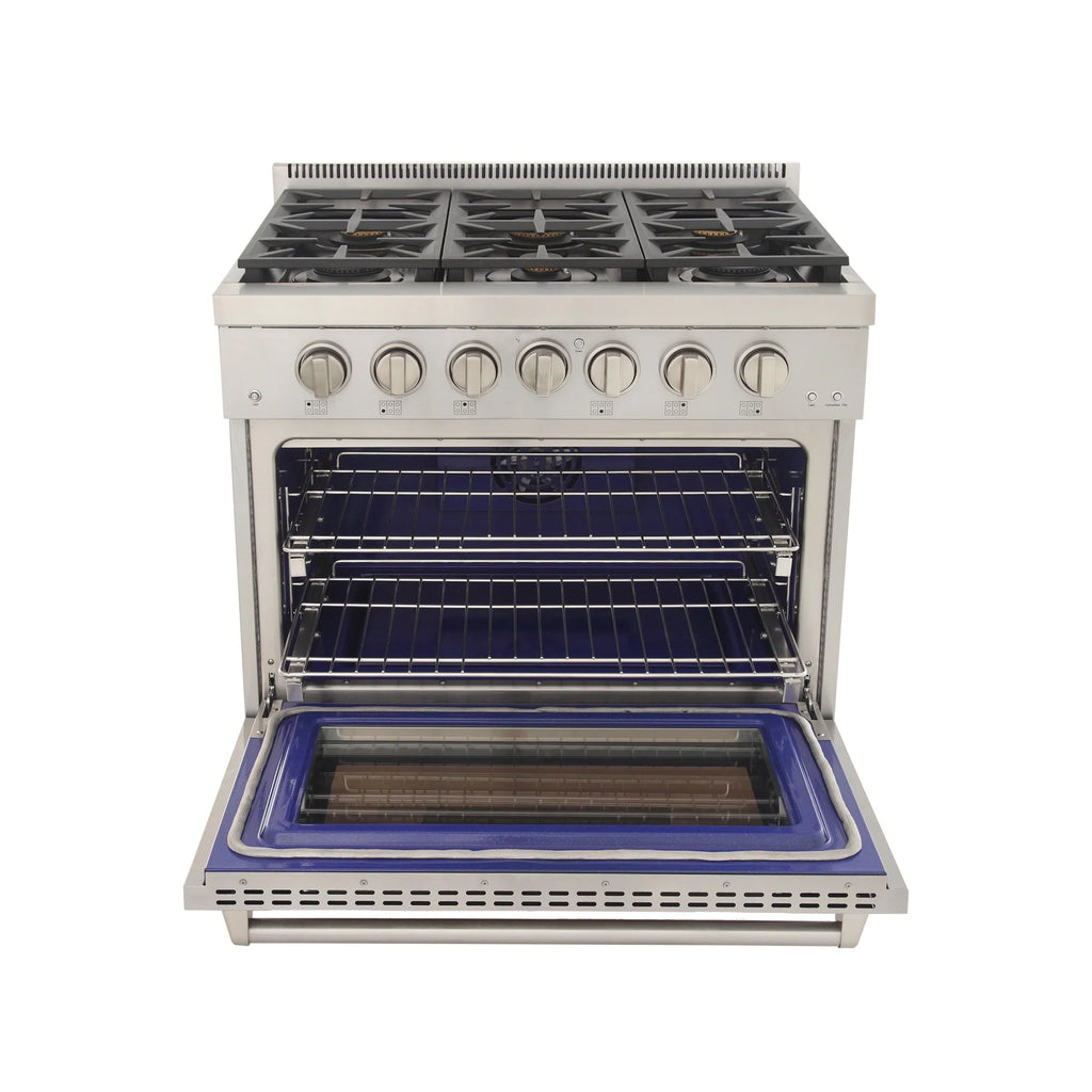 Professional 36-in Propane Gas Range in Stainless Steel with True Simmer Burners