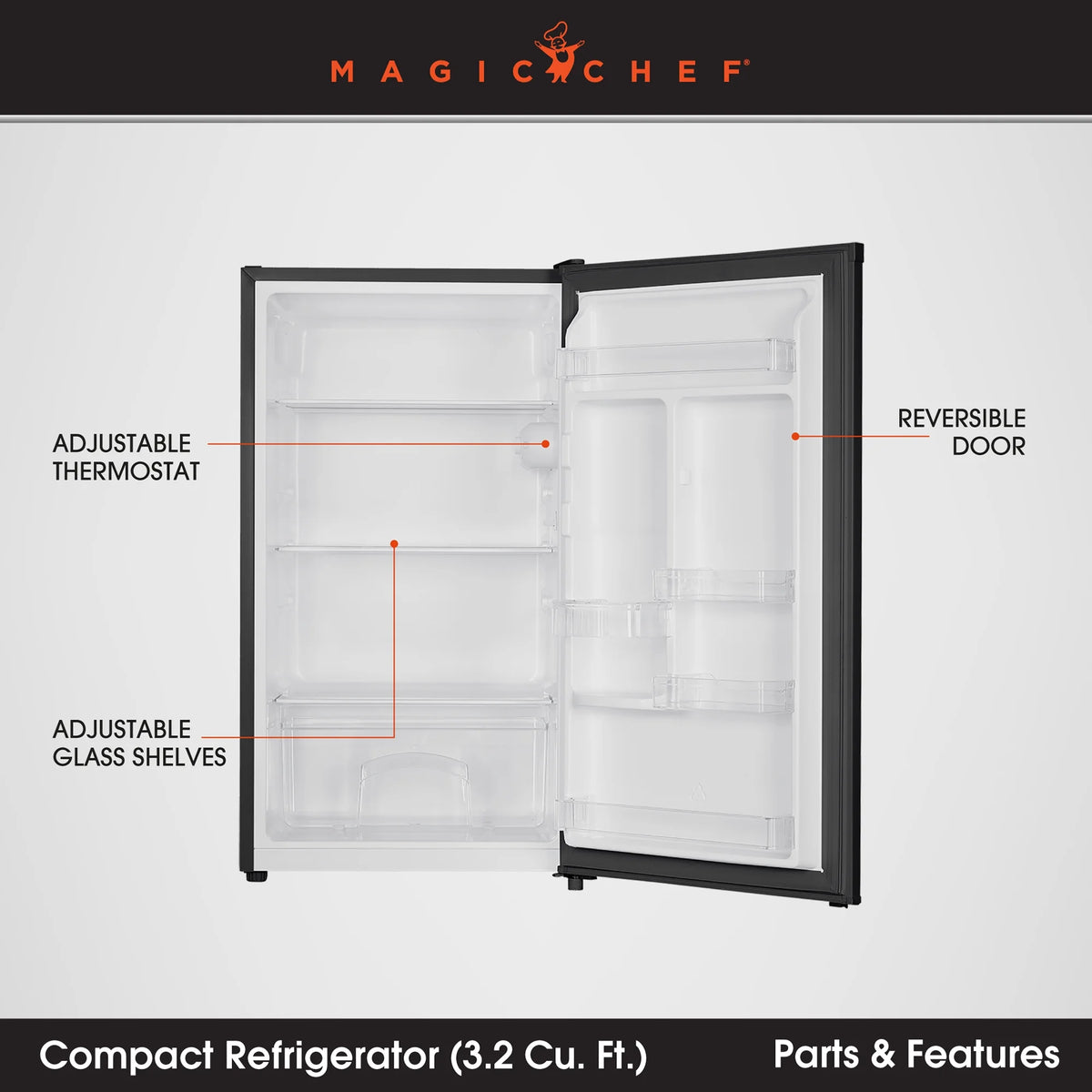 Magic Chef 3.2 cu. ft. Refrigerator in Black