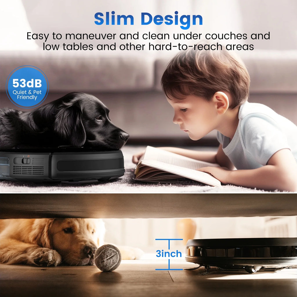 AIRROBO P30  3 in 1 Robot Vacuum and Mop Cleaner with App Control,2 in 1 Tank for Pet Hair,Home Mapping