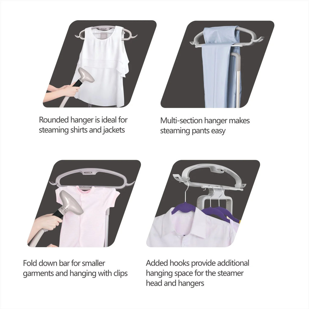 SALAV? GS45-DJ Professional Series Dual Bar Garment Steamer with Foot Pedals, Silver