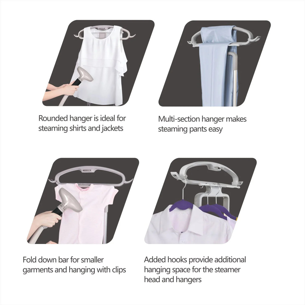 SALAV? GS45-DJ Professional Series Dual Bar Garment Steamer with Foot Pedals, Silver