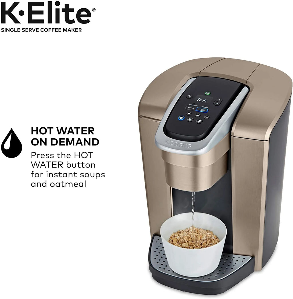 Keurig K-Elite Coffee Maker, Single Serve K-Cup Pod Coffee Brewer, With Iced Coffee Capability, Brushed Slate