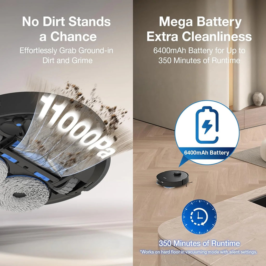 ECOVACS DEEBOT T30S AI Robot Vacuum and Mop - AI Camera, 11000Pa, ZeroTangle, TruEdge, Hot Water Mop