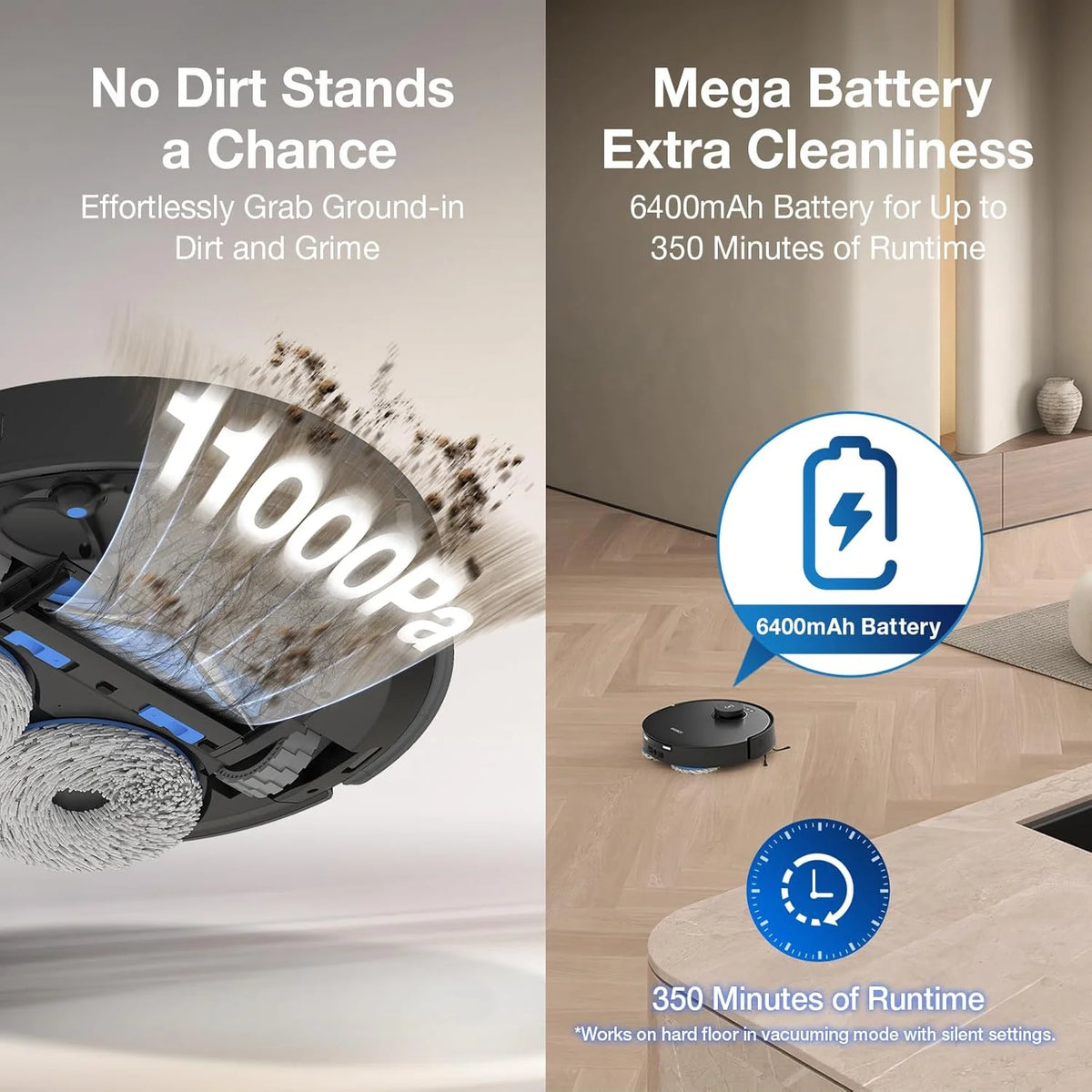 ECOVACS DEEBOT T30S AI Robot Vacuum and Mop - AI Camera, 11000Pa, ZeroTangle, TruEdge, Hot Water Mop