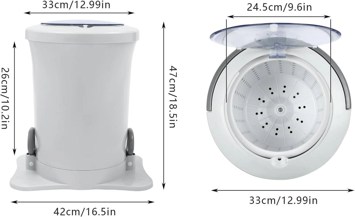 Manual Clothes Dryer Spinner, Portable Non electric Manual Clothes Spinner Laundry Dryer Machines for Camping, Traveling, Hotel, RV, Apartment (Apricot)