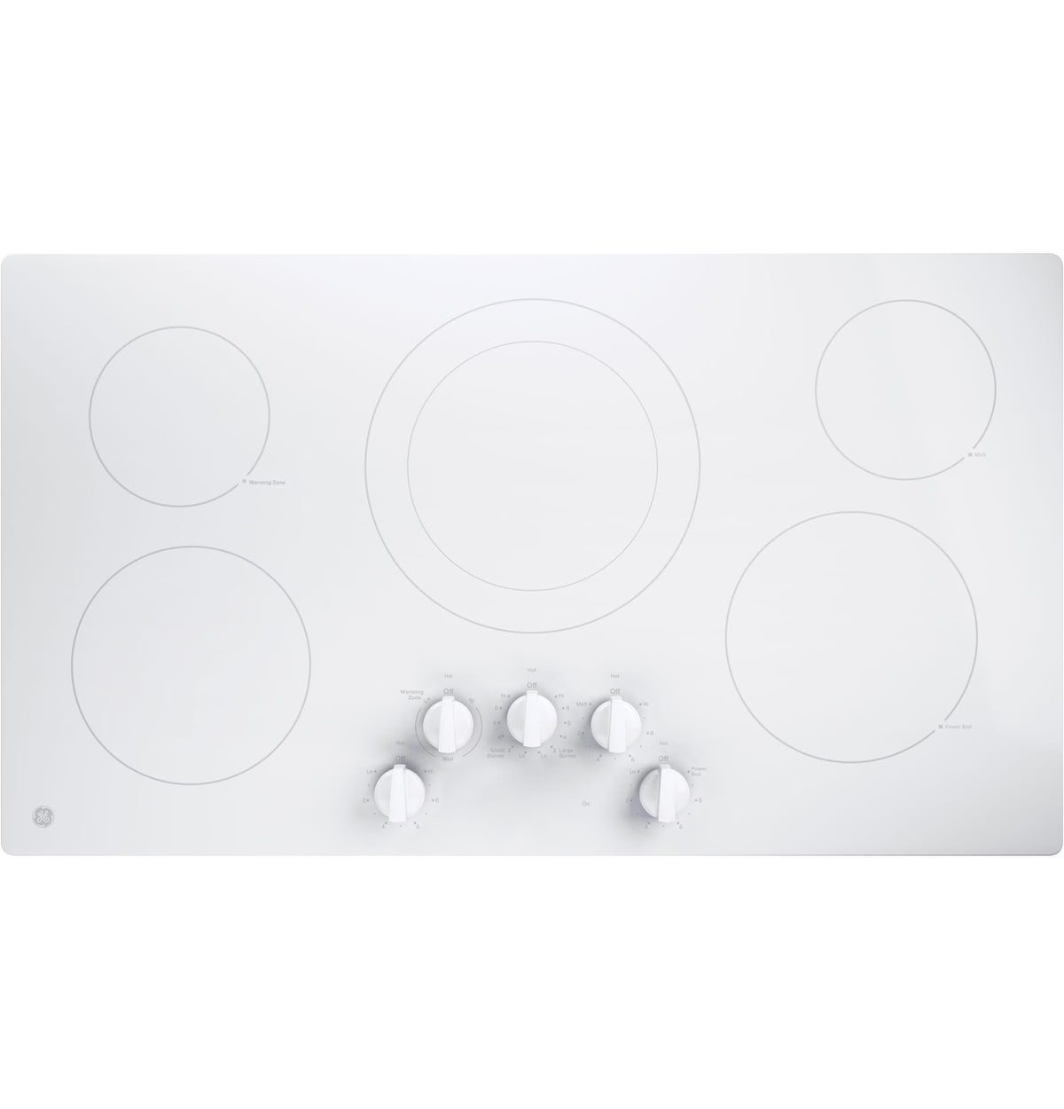 GE Appliances JP3036TLWW 36 Inch Electric Smoothtop Cooktop White