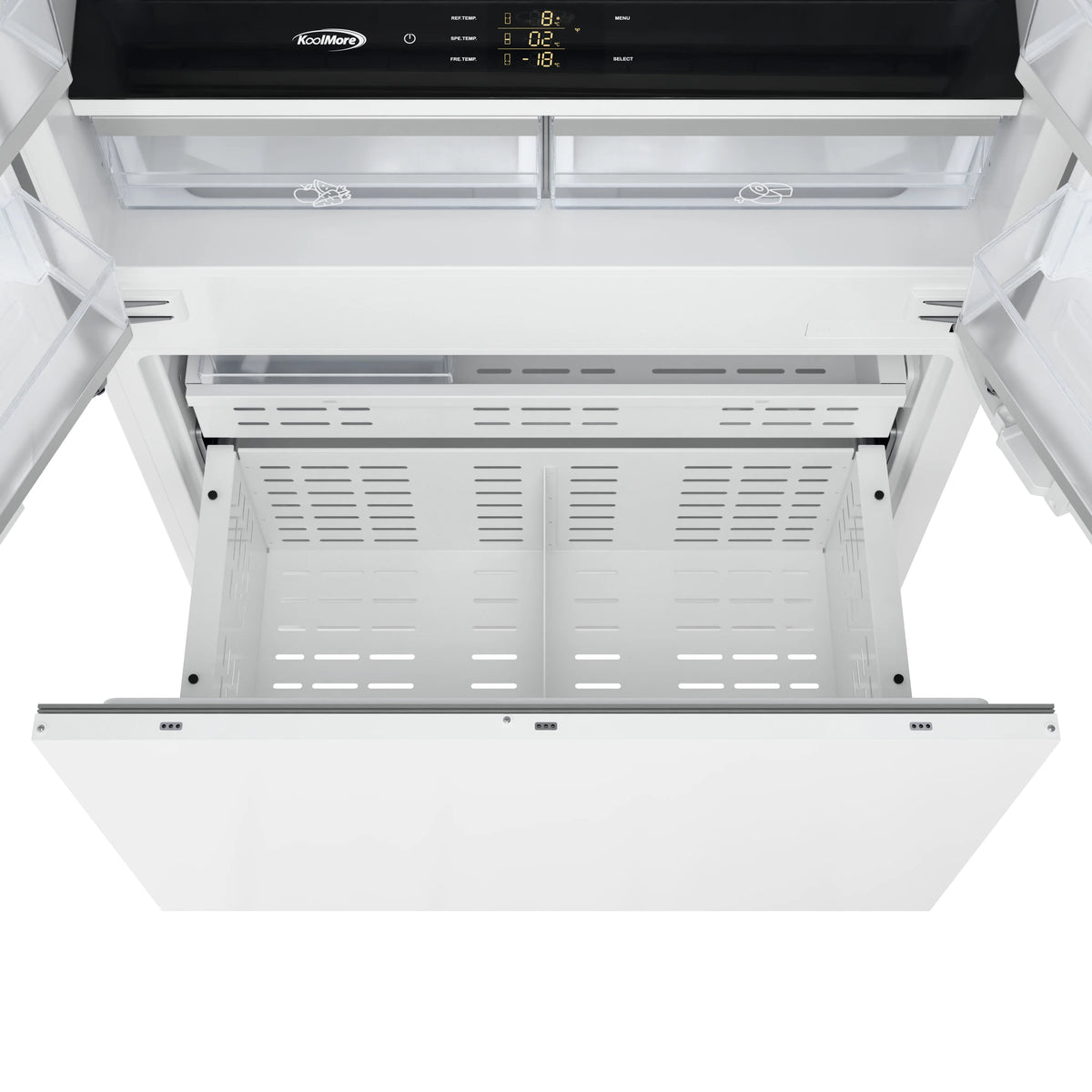 36 In. Panel Ready French Door Refrigerator With Ice maker, water dispenser, Frost Free . 19.6 total cubic feet