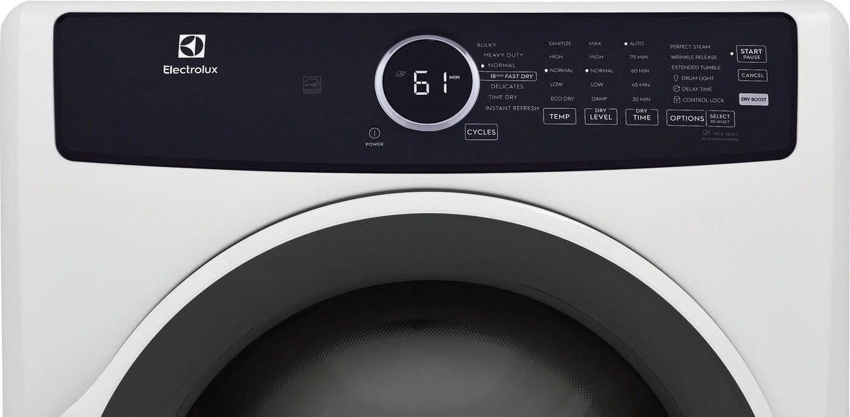 Electrolux Front Load Perfect Steam Electric Dryer with Instant Refresh, 8.0 Cu. Ft.