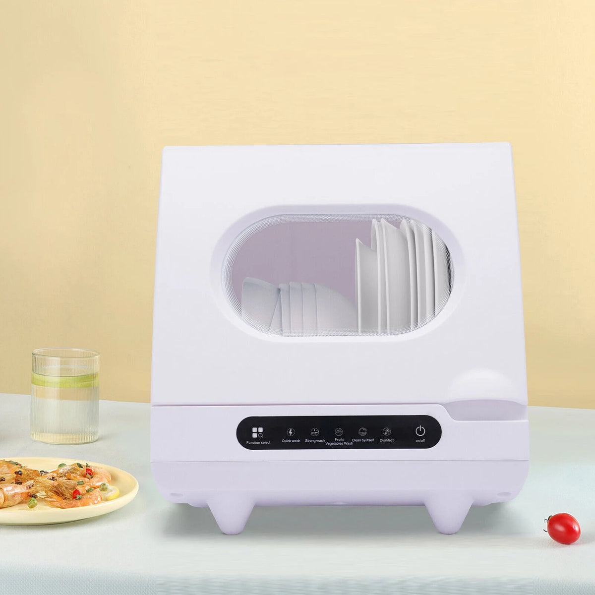 FETCOI Portable Countertop Portable Countertop Dishwasher Compact Dishwasher 5 Programs