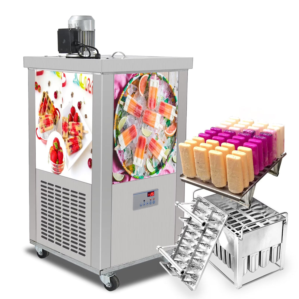 Kolice Commercial Popsicle Ice Cream Machine,Ice Bars Machine, Ice Pops Maker-Included 1 Stainless Steel Mold Set