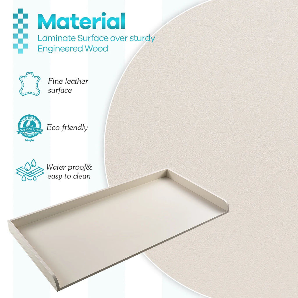 Kaboon Washer Dryer Countertop with Edge Rails, 27.5" x 54", Light Walnut