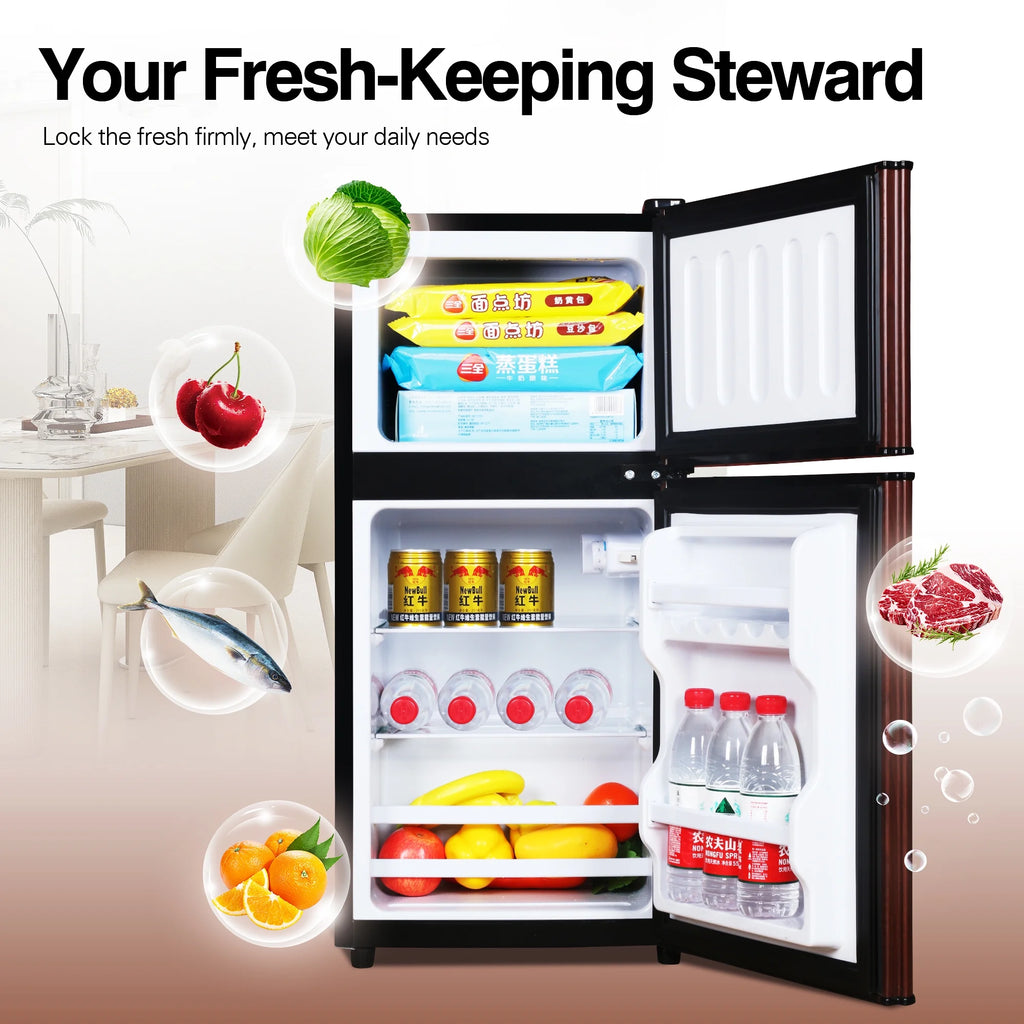 GGTB Retro Compact Two Door Refrigerator, Black, 3.0 Cu ft