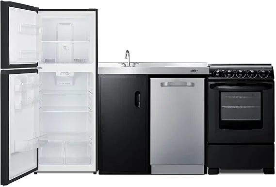 80" Wide All-In-One Kitchenette with Range and Dishwasher