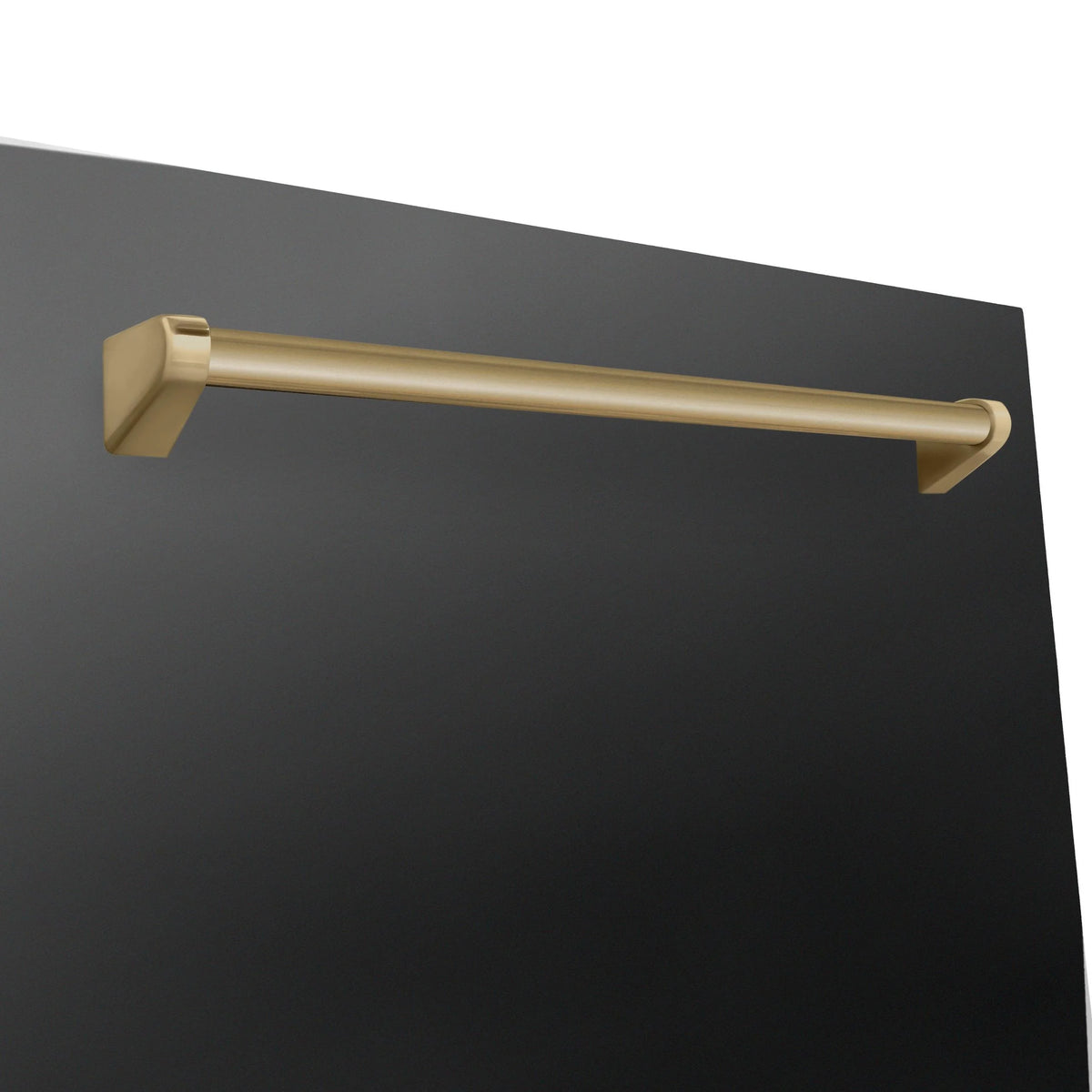 ZLINE Autograph Edition 24" 3rd Rack Top Touch Control Tall Tub Dishwasher in Black Stainless Steel with Gold Handle, 45dBa (DWMTZ-BS-24-G)