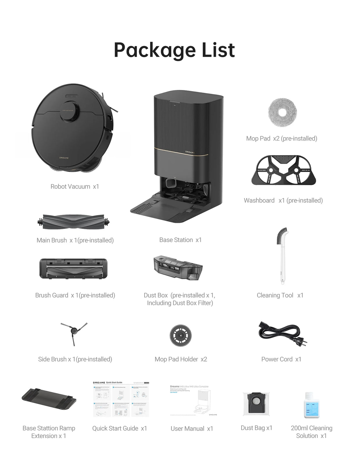 dreame L40 Ultra Robot Vacuum with Removable & Liftable Mop, Extendable & Liftable SideBrush, 11,000Pa Suction, 149a?? Mop & Washboard Self Cleaning, Auto-Empty, Auto Refill, Voice Control