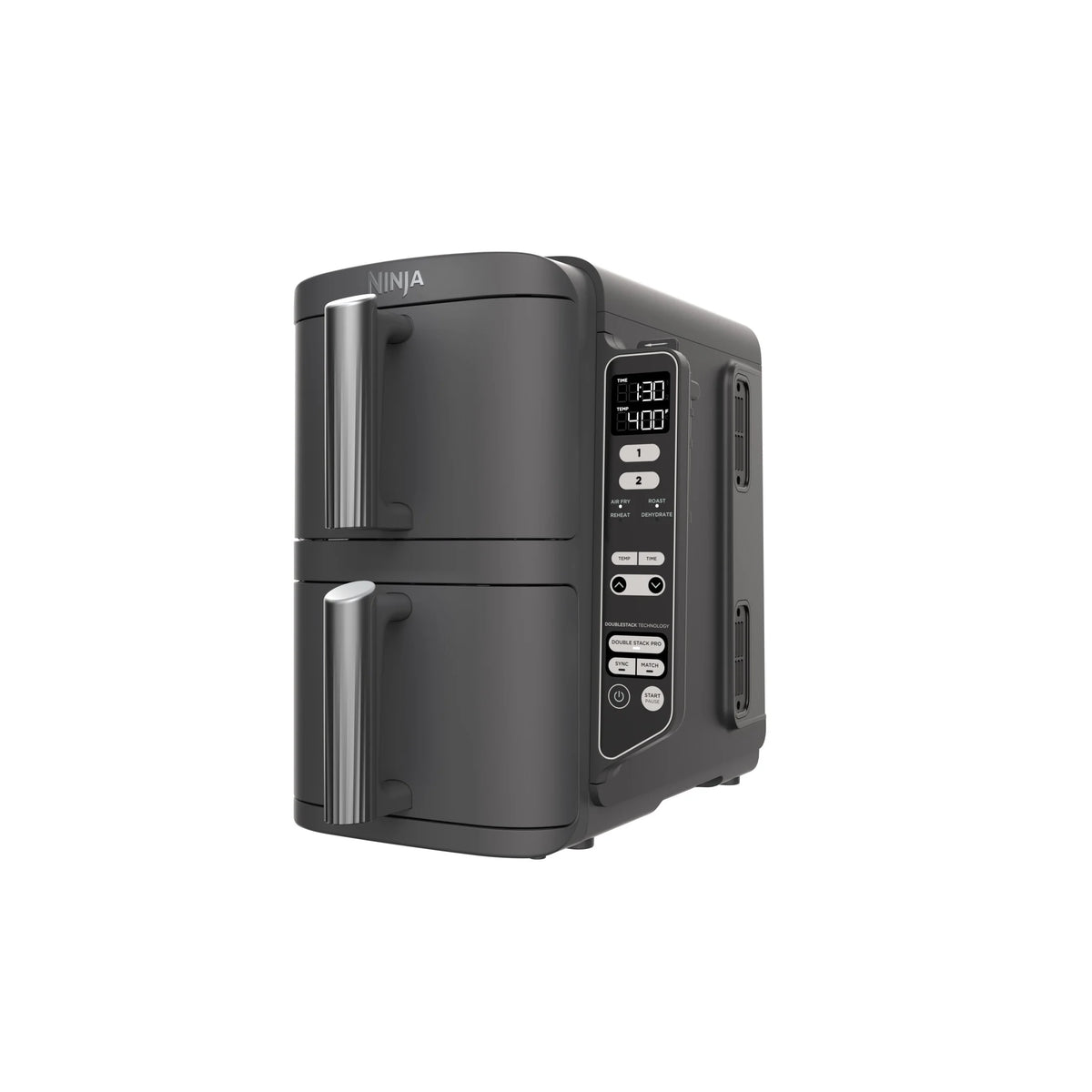 Ninja DoubleStack XL 2-Basket Air Fryer, DoubleStack Technology Cooks 4 Foods at Once, Space Saving Design, 10 QT, 4-in-1, Smart Finish & Match Cook, SL400