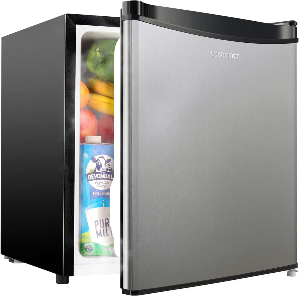 Upstreman 1.7 Cu.ft Mini Fridge with Freezer, Dorm Essentials, Adjustable Thermostat, Energy Saving, Low Noise, Single Door Compact Refrigerator for Dorm, Office, Bedroom, Blue-FR17