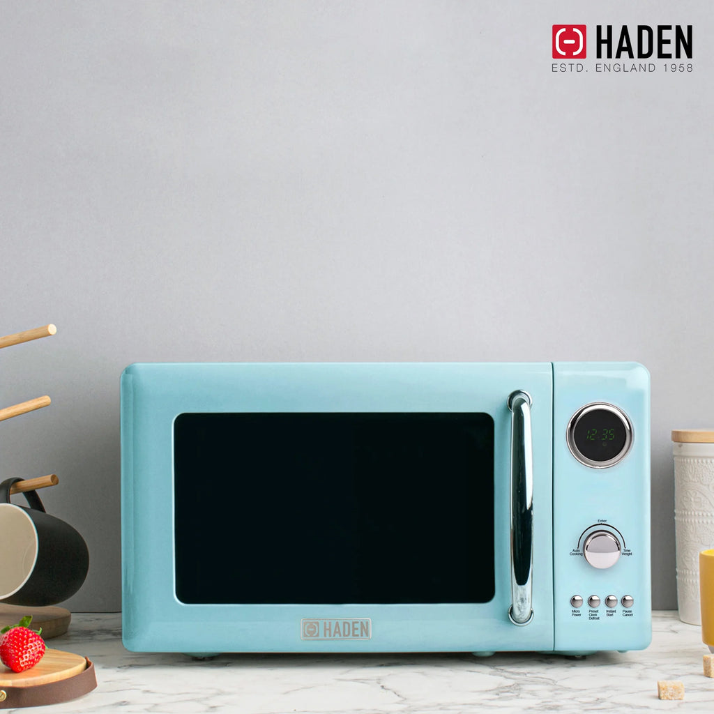 Haden 700W 0.7 Cubic Foot Microwave Oven w/ Digital Controls, Turquoise