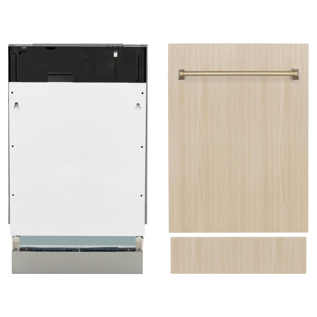 Zline Dwvz-18-Cb 18" Wide 10 Place Setting Built-In Panel Ready Top Control Dishwasher -